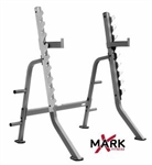 Xmark Adjustable Squat Rack with Plate Storage